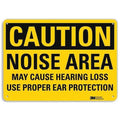 Plastic Caution Sign, 4 Holes, 14"x10", U4-1556-NP_14X10