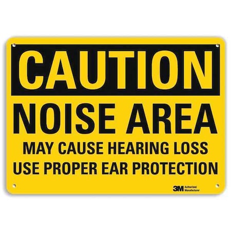 Plastic Caution Sign, 4 Holes, 14"x10", U4-1556-NP_14X10