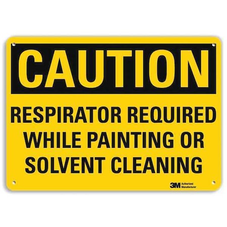Caution Sign, 7 in Height, 10 in Width, Aluminum, Vertical Rectangle, English