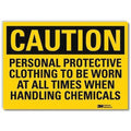 Caution Sign, 5 in Height, 7 in Width, Reflective Sheeting, Horizontal Rectangle, English