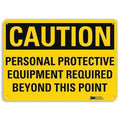 Plastic Caution Sign, 4 Holes, 14"x10", U4-1589-NP_14X10