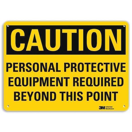 Plastic Caution Sign, 4 Holes, 14"x10", U4-1589-NP_14X10