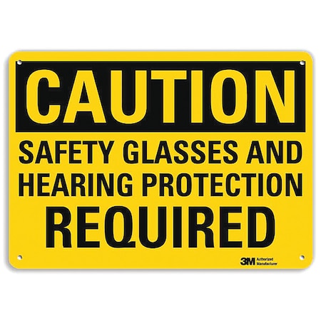 Safety Sign, Hearing Protection, 7 in. H