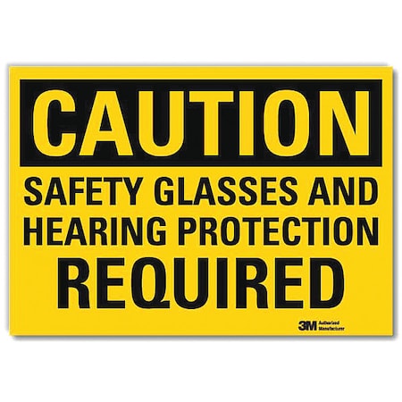Safety Sign, Hearing Protection, 14 in. W