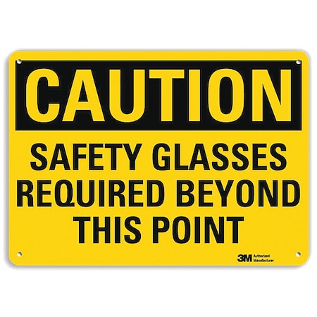 Plastic Caution Sign, 4 Holes, 14"x10", U4-1649-NP_14X10