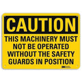Caution Sign, 10 in Height, 14 in Width, Aluminum, Horizontal Rectangle, English