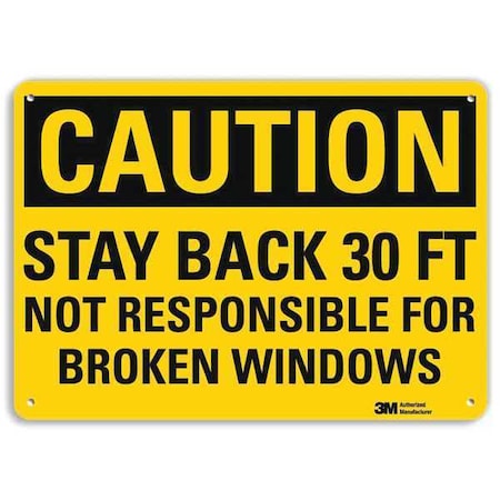 Caution Sign, 10 in H, 14 in W, Aluminum, Horizontal Rectangle, English, U4-1686-NA_14x10