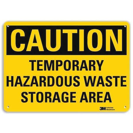 Caution Sign, 10 in H, 14 in W, Horizontal Rectangle, English, U4-1696-NA_14x10