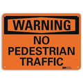 Plastic Pedestrian Traffic Sign, 7 in Height, 10 in Width, Plastic, Vertical Rectangle, English