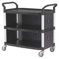 Enclosed Service Cart, Fiber Glass/Polypropylene, 400 lb Load Capacity, 3 Shelves, 43 5/8 in L