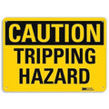 Caution Sign, 10 in H, 14 in W, Plastic, Horizontal Rectangle, English, U4-1736-NP_14X10