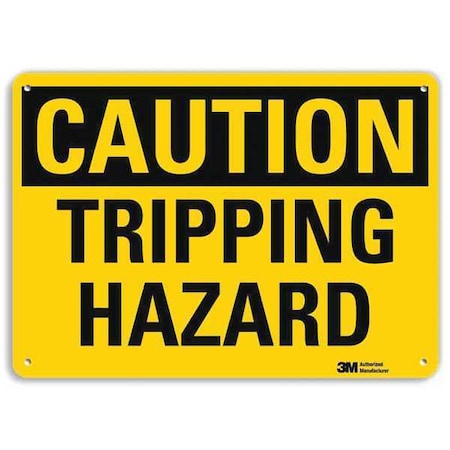 Caution Sign, 10 in H, 14 in W, Plastic, Horizontal Rectangle, English, U4-1736-NP_14X10