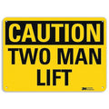 Caution Sign, 10 in Height, 14 in Width, Aluminum, Horizontal Rectangle, English
