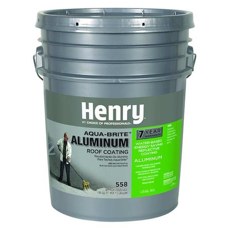 Aluminum Roof Coating, 5 gal, Pail, Silver