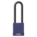 Lockout Padlock, Keyed Alike, Plastic-Covered Aluminum, Purple, 1 1/2 in Shackle Height