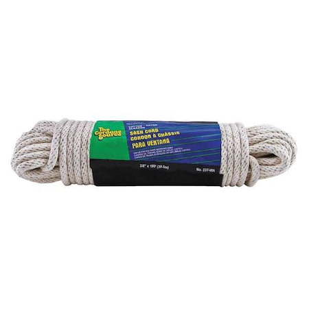 Rope, Cotton, 3/8in Dia, 100 ft.