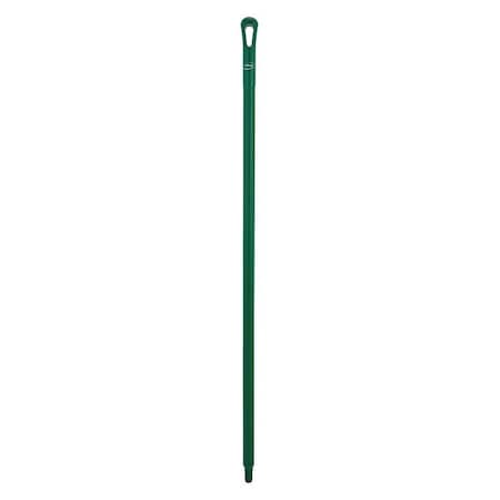 51" Color Coded Handle, 1 1/4 in Dia, Green, Polypropylene