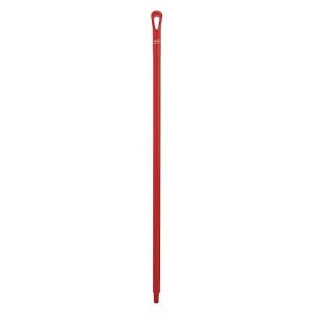 51" Color Coded Handle, 1 1/4 in Dia, Red, Polypropylene