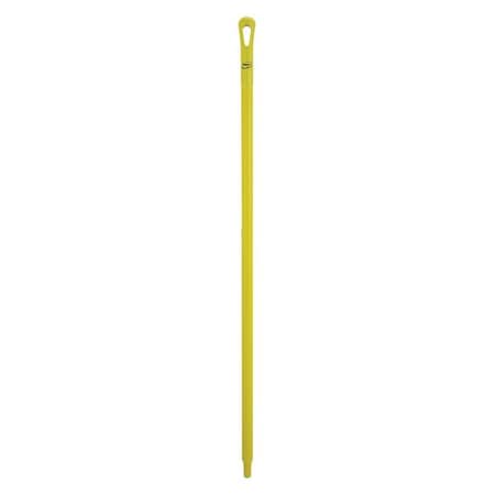 51" Color Coded Handle, 1 1/4 in Dia, Yellow, Polypropylene