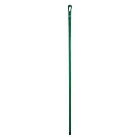 67" Color Coded Handle, 1 1/4 in Dia, Green, Polypropylene