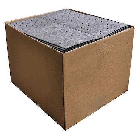 Sorbent Pad, 48 gal, 16 in x 18 in, Universal, Gray, 200 PK