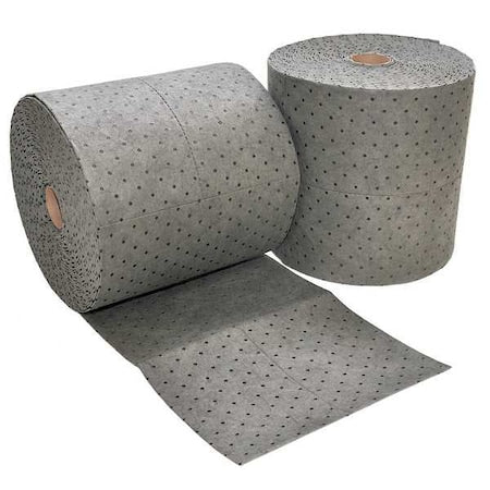 Sorbent Roll, 42 gal, 16 in x 150 ft, Universal, Gray, 2 PK