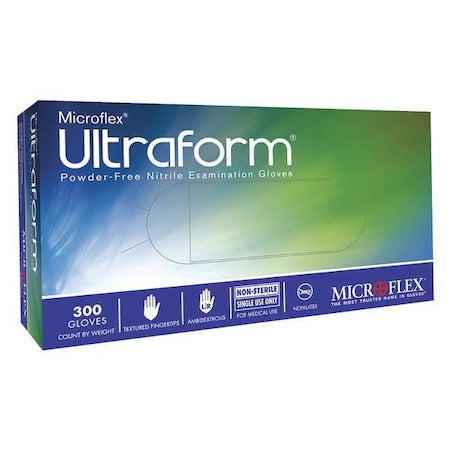 UF-524, Disposable Gloves, 2.4 mil Palm, Nitrile, Powder-Free, S (7), 300 PK, Blue