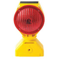 Solar Barricade Light, Red, 7 in Lens Dia., 12" Height, Polycarbonate Lens, Solar, LED, 60 FPM