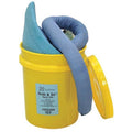 Spill Kit, 4 gal Volume Absorbed per Kit, 5 gal Capacity, Bucket, Blue, 10