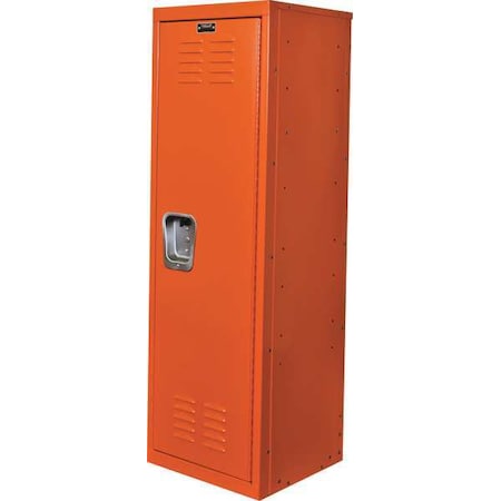 Wardrobe Locker, 15 in W, 15 in D, 48 in H, (1) Tier, (1) Wide, Orange