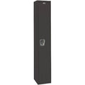 Wardrobe Locker, 12 in W, 18 in D, 72 in H, (1) Tier, (1) Wide, Black