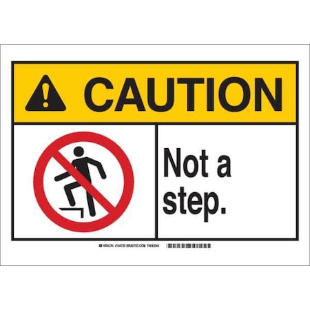 Caution Sign, 7" H, 10" W, Plastic, Rectangle, English, 144726