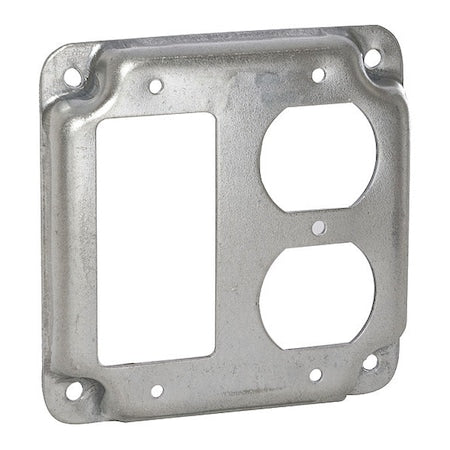 Box Cover, Square Box Type, 2 Gang, Steel, Duplex Receptacle Cover Type