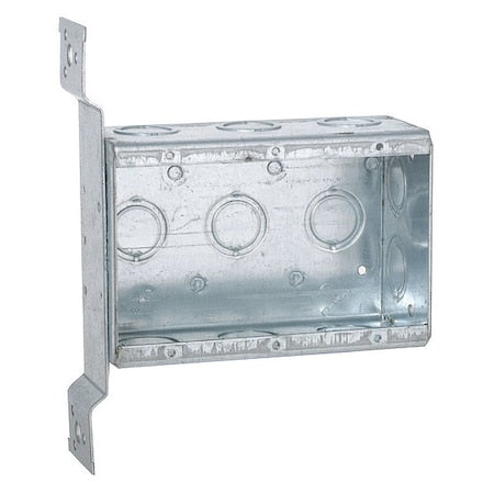 Electrical Box, 47.8 cu in, Switch Box Type, 3 Gangs, Steel, Rectangular Shape