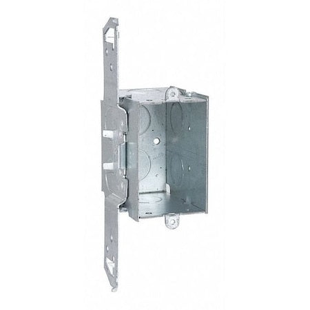 Electrical Box, 12.5 cu in, Switch Box Type, 1 Gang, Steel, Rectangular Shape