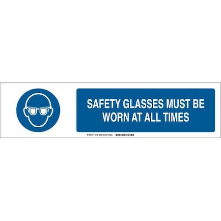 Slider Insert, Plstic, Safety Glasses, 6inH