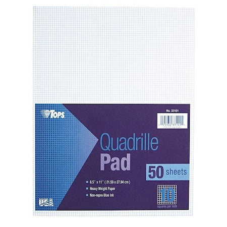 8-1/2 x 11" Gummed Quadrille Pad, 50 Pg