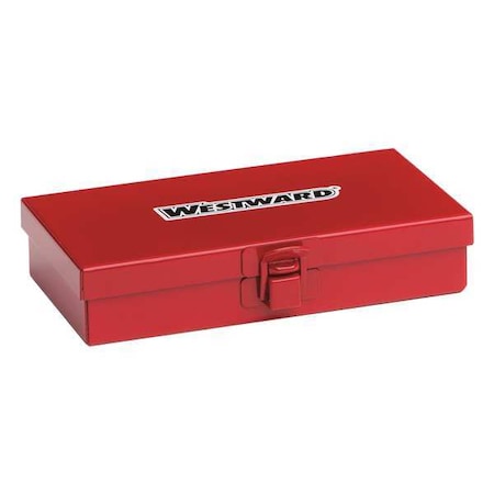 WESTWARD Tool Box, Steel, Red, 6-1/2 in W x 4-1/4 in D x 1-1/4 in H