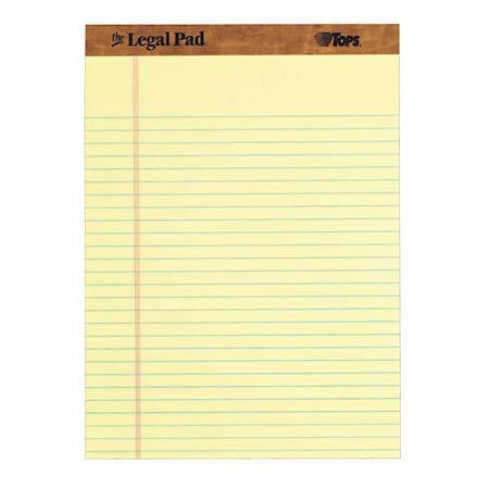 The Legal Pad Ruled Perforated Pads, Wide/Legal Rule, (50) Canary Yellow 8.5 x 11.75 Sheets, PK12