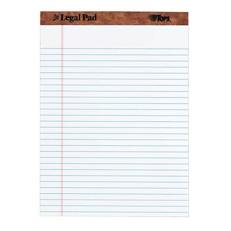 The Legal Pad Ruled Perforated Pads, Wide/Legal Rule, (50) White 8.5 x 11.75 Sheets, PK12