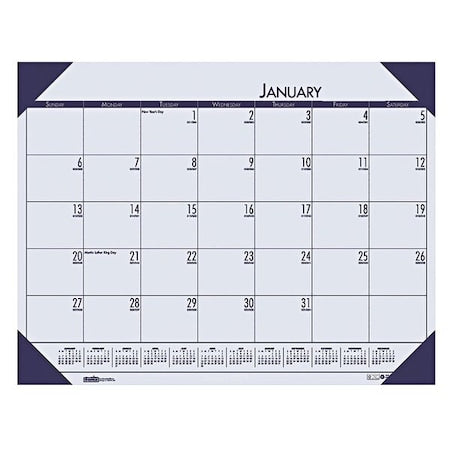 EcoTones Recycled Monthly Desk Pad Calendar, 22 x 17, Cordovan Corners, 12-Month (Jan to Dec): 2025