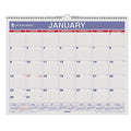 Monthly Wall Calendar, 15 x 12, White/Red/Blue Sheets, 12-Month (Jan to Dec): 2025