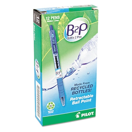 Retractable Recycled Pen, Medium 1.0 mm, Blue PK12