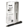 WOW! Ballpoint Pen, Retractable, Medium 1 mm, Black Ink, Smoke/Black Barrel, PK12