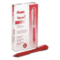 WOW! Ballpoint Pen, Retractable, Medium 1 mm, Red Ink, Translucent Red/Red Barrel, PK12