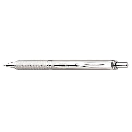 EnerGel Alloy RT Gel Pen, Retractable, Medium 0.7 mm, Black Ink, Chrome Barrel