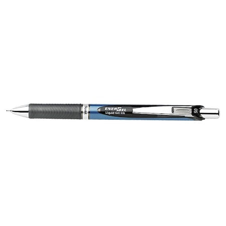 EnerGel RTX Gel Pen, Retractable, Fine 0.5 mm, Black Ink, Black/Blue Barrel