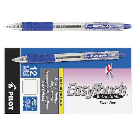 Retractable Pen, Fine 0.7 mm, Blue PK12