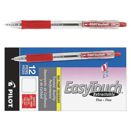 Retractable Pen, Fine 0.7 mm, Red PK12