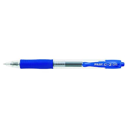 G2 Premium Gel Pen, Retractable, Extra-Fine 0.5 mm, Blue Ink, Smoke/Blue Barrel, PK12